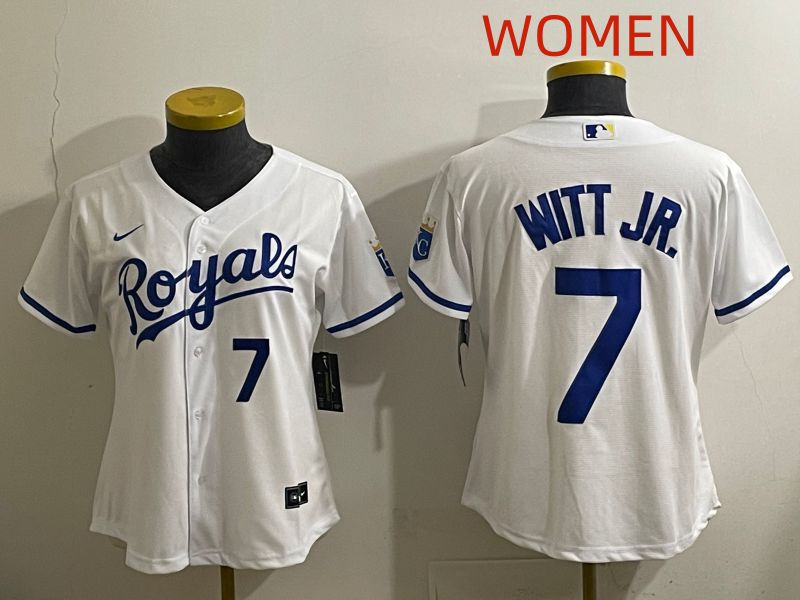 Women 2025 Kansas City Royals #7 Witt jr White Game Nike MLB Jersey style 4